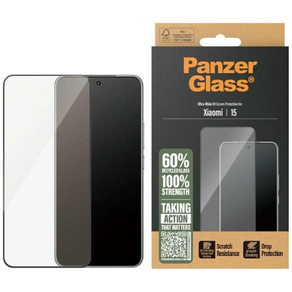 Szkło hartowane PanzerGlass Ultra-Wide   Fit w. Black Frame do  Xiaomi 15