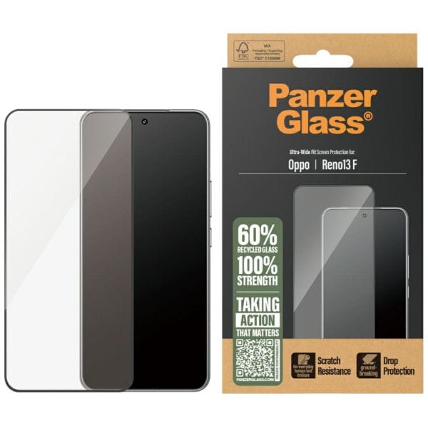 Szkło hartowane PanzerGlass Ultra-Wide   Fit w. Black Frame do Oppo Reno13 F