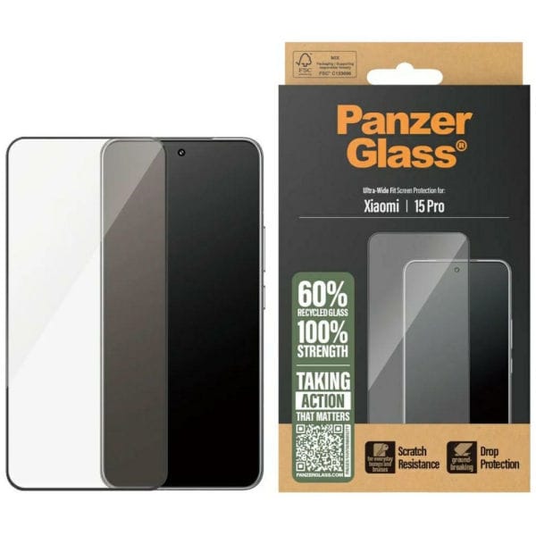Szkło hartowane PanzerGlass Ultra-Wide   Fit w. Black Frame do Xiaomi 15 Pro