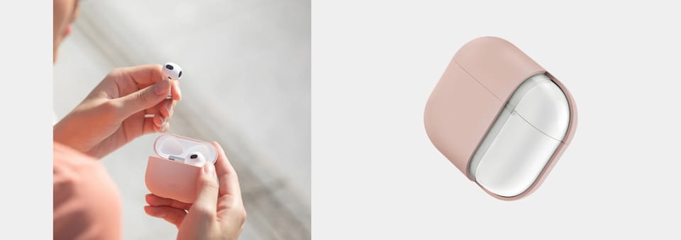 UNIQ etui Lino AirPods 4 Silicone        różowy/pink blush