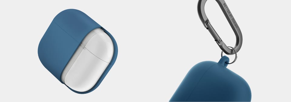UNIQ etui Nexo AirPods 4 + Ear Hooks     Silicone niebieski/pacific blue