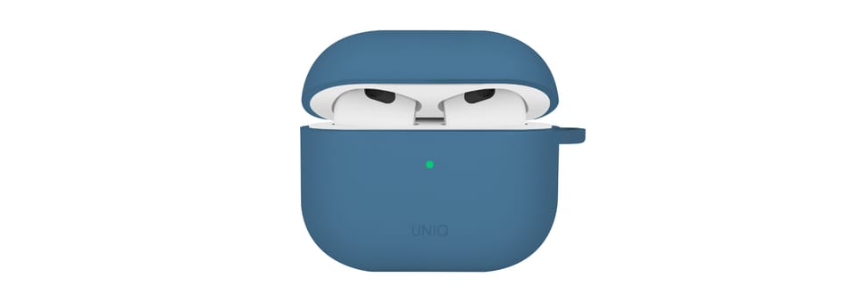 UNIQ etui Nexo AirPods 4 + Ear Hooks     Silicone niebieski/pacific blue