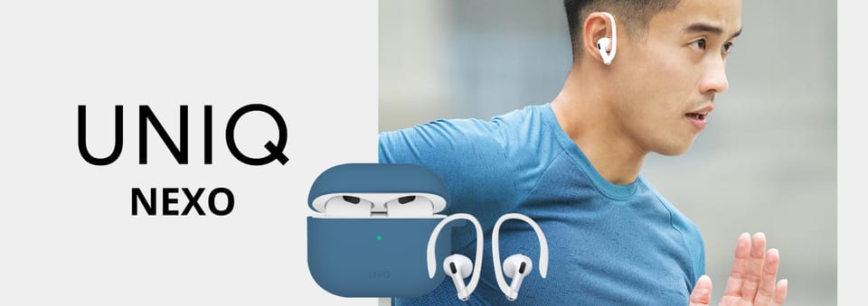 UNIQ etui Nexo AirPods 4 + Ear Hooks     Silicone niebieski/pacific blue
