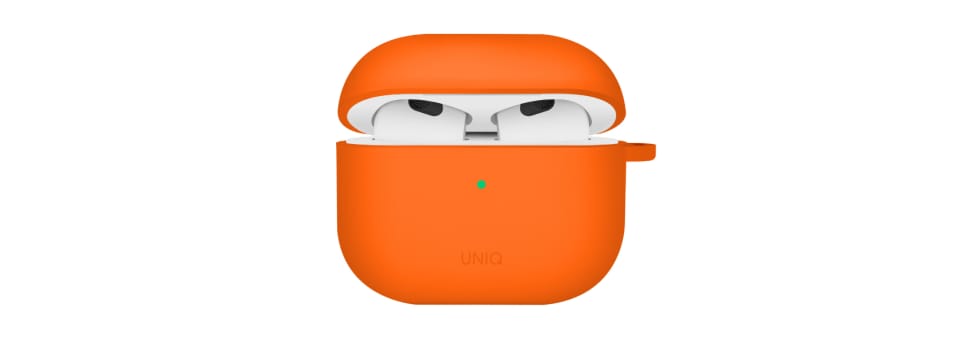 UNIQ etui Nexo AirPods 4 + Ear Hooks     Silicone pomarańczowy/volt orange