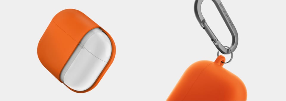 UNIQ etui Nexo AirPods 4 + Ear Hooks     Silicone pomarańczowy/volt orange