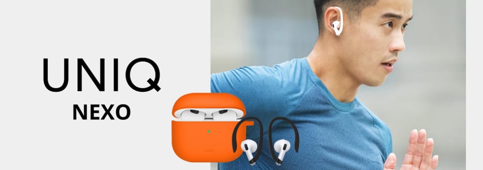 UNIQ etui Nexo AirPods 4 + Ear Hooks     Silicone pomarańczowy/volt orange