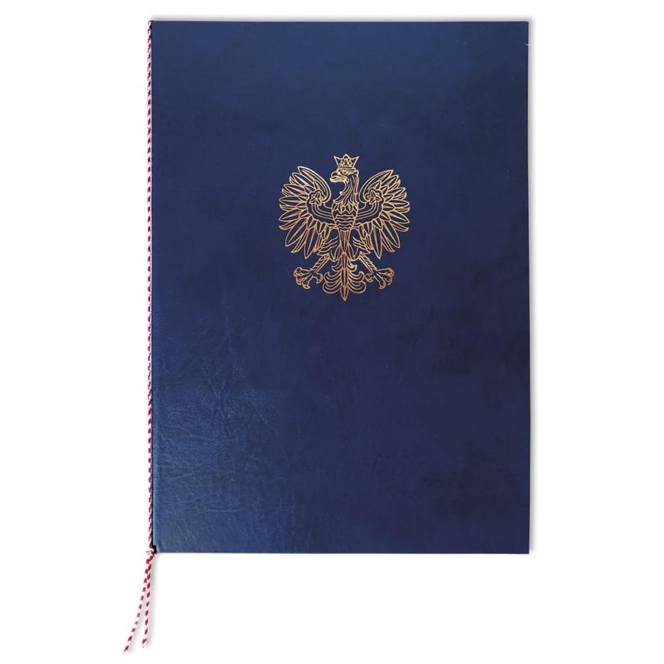 Okładka na dyplom z orłem granatowa 339-076 WARTA
