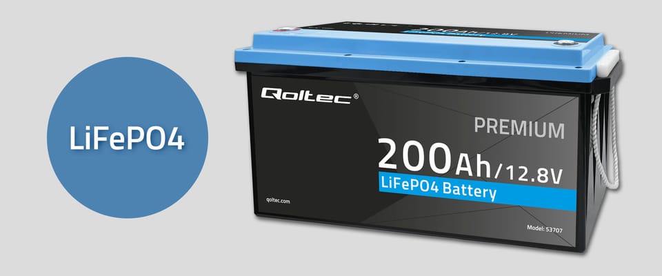 Qoltec Akumulator LiFePO4 Litowo-Żelazowo-Fosforanowy | 12.8V | 200Ah | 2560Wh | BMS