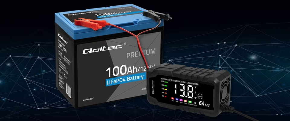 Qoltec Akumulator LiFePO4 Litowo-Żelazowo-Fosforanowy | 12.8V | 100Ah | 1280Wh | BMS
