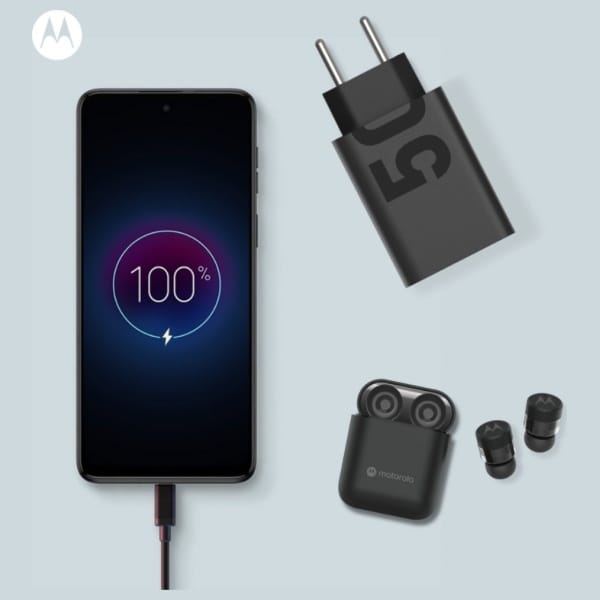 Ładowarka sieciowa Motorola TurboPower   50W Dual USB-C/USB-A z kablem USB-C 1m czarny