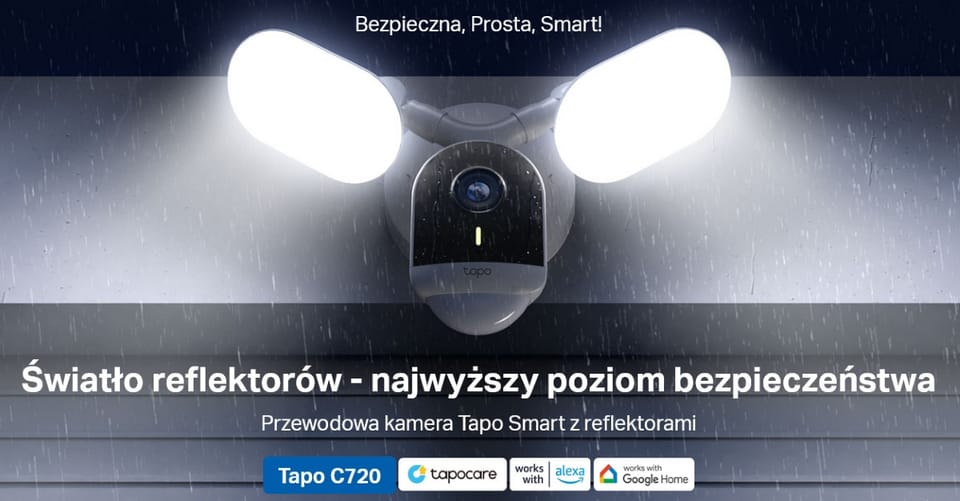 KAMERA zewntrzna reflektorowa Tapo C720, 2K QHD, czujnik ruchu, Smart SI, alarm, IP65 / TP-Link