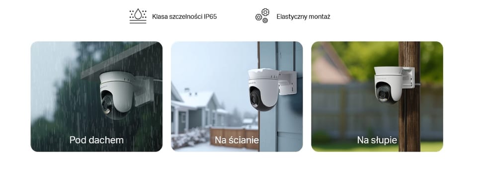 KAMERA zewnętrzna obrotowa WiFi MC510, 2K QHD, czujnik ruchu,tryb nocny kolor, alarm,IP65