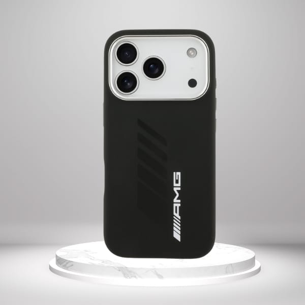 Etui AMG Silicone Oversize Rhombs        MagSafe do iPhone 17 Pro czarny