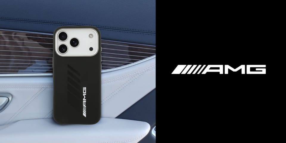 Etui AMG Silicone Oversize Rhombs        MagSafe do iPhone 17 Pro czarny