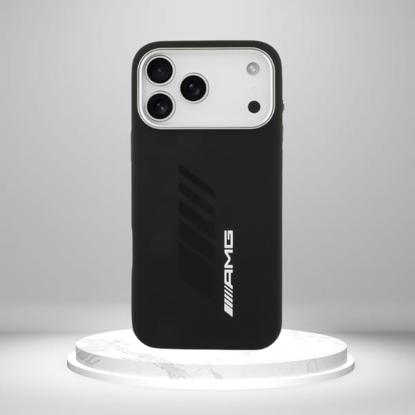 Etui AMG Silicone Oversize Rhombs        MagSafe do iPhone 17 Pro Max czarny