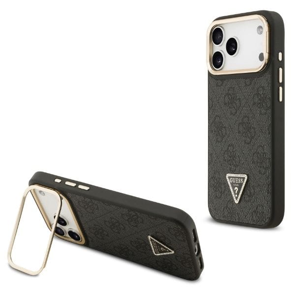 Etui Guess 4G PU Triangle Logo & Stand   Camera Magsafe do iPhone 17 Pro Max czarny