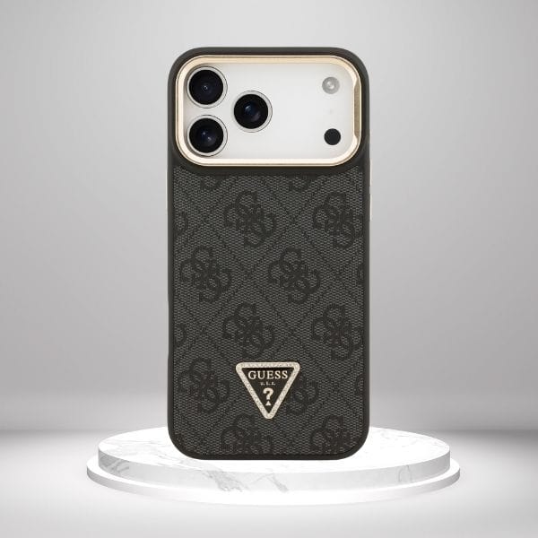 Etui Guess 4G PU Triangle Logo & Stand   Camera Magsafe do iPhone 17 Pro Max czarny