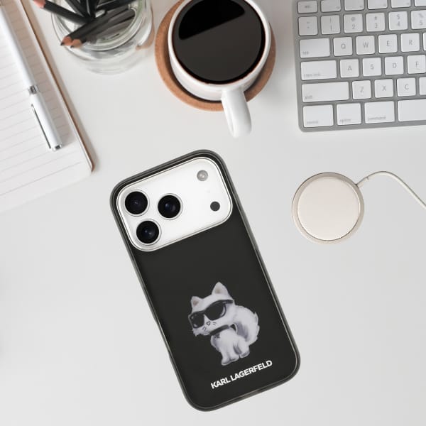 Etui Karl Lagerfeld IML Aquarelle        Choupette & Logo MagSafe do iPhone 17 Pro czarny