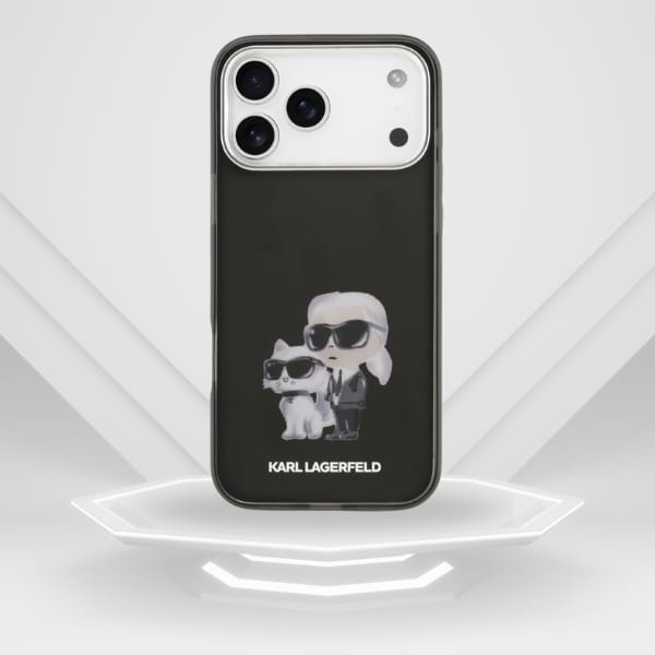 Etui Karl Lagerfeld IML Aquarelle Karl   & Choupette & Logo MagSafe do iPhone 17 Pro czarny