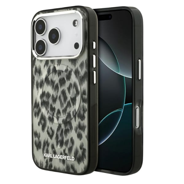 Etui Karl Lagerfeld IML Leopard Pattern  MagSafe do iPhone 17 Pro brązowy