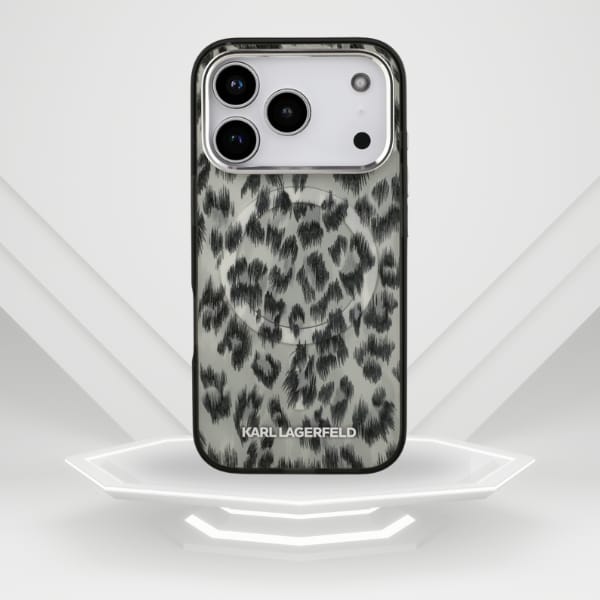 Etui Karl Lagerfeld IML Leopard Pattern  MagSafe do iPhone 17 Pro brązowy