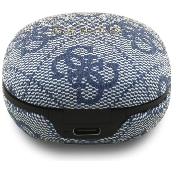 Słuchawki TWS ENC Guess 4G Classic Metal Logo niebieski