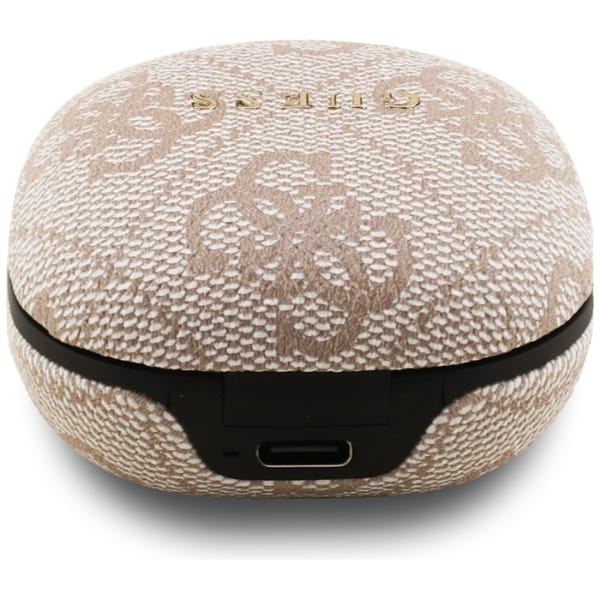 Słuchawki TWS ENC Guess 4G Classic Metal Logo różowy