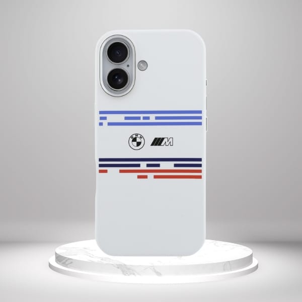 Etui BMW M Silicon Horizontal Line       MagSafe do iPhone 17 biały