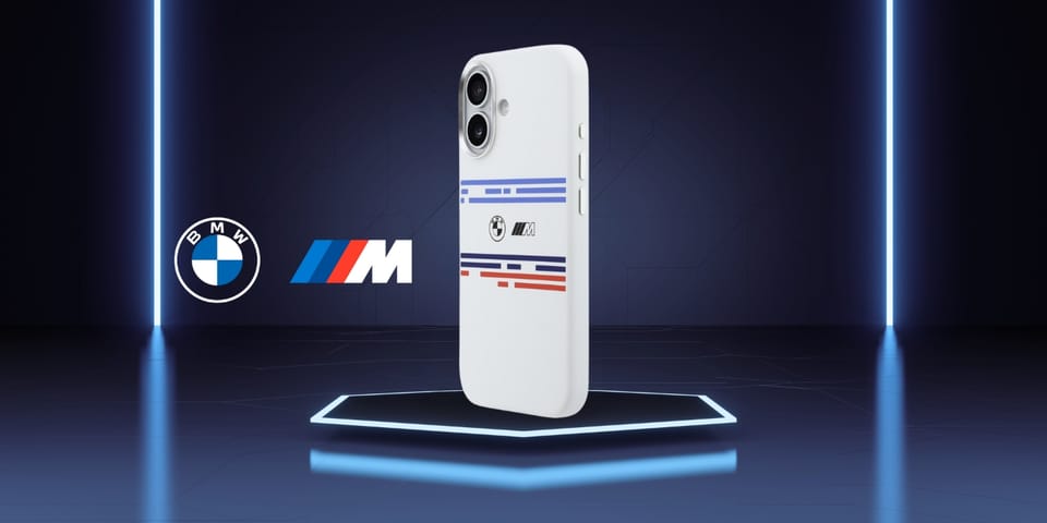 Etui BMW M Silicon Horizontal Line       MagSafe do iPhone 17 biały