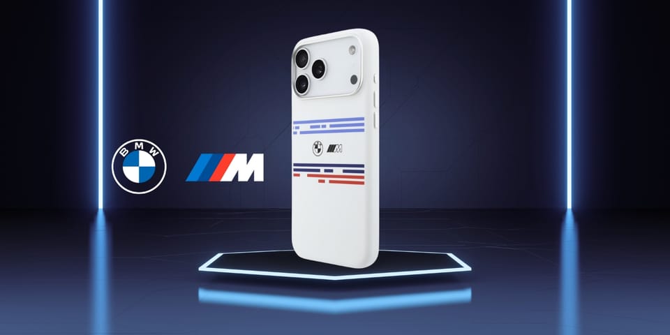 Etui BMW M Silicon Horizontal Line       MagSafe do iPhone 17 Pro Max biały