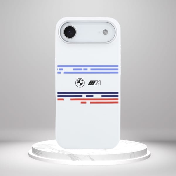 Etui BMW M Silicon Horizontal Line       MagSafe do iPhone Air biały