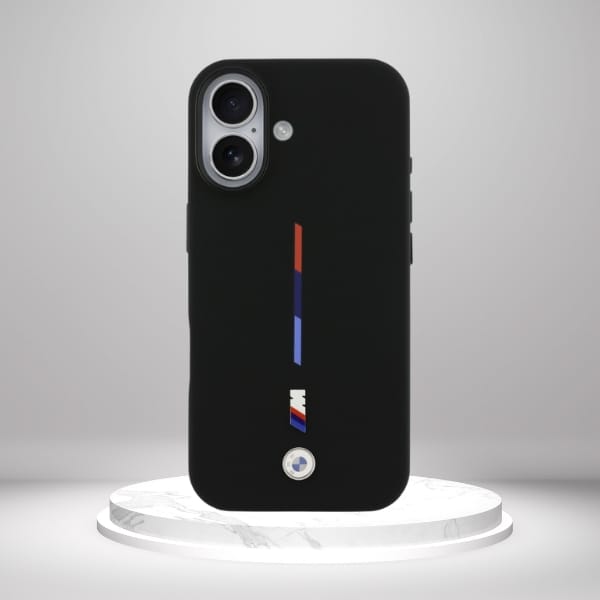 Etui BMW M Silicon Tricolor Line MagSafe do iPhone 17 czarny