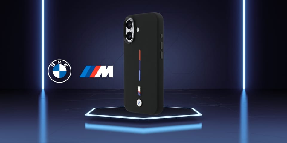 Etui BMW M Silicon Tricolor Line MagSafe do iPhone 17 czarny