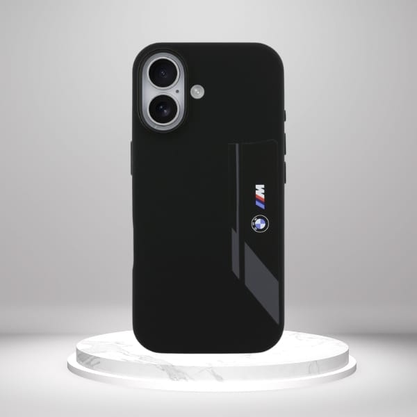 Etui BMW M Silicon Vertical Logo MagSafe do iPhone 17 czarny