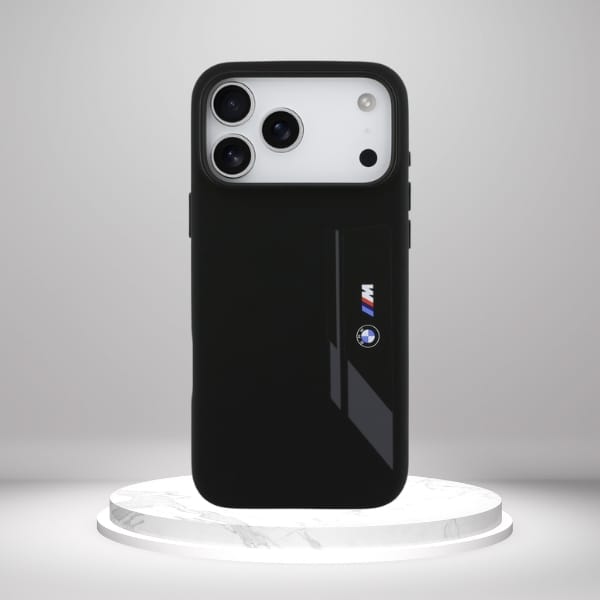 Etui BMW M Silicon Vertical Logo MagSafe do iPhone 17 Pro Max czarny