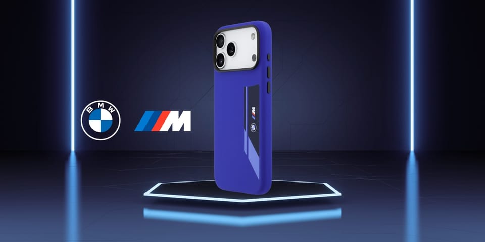 Etui BMW M Silicon Vertical Logo MagSafe do iPhone 17 Pro Max granatowy