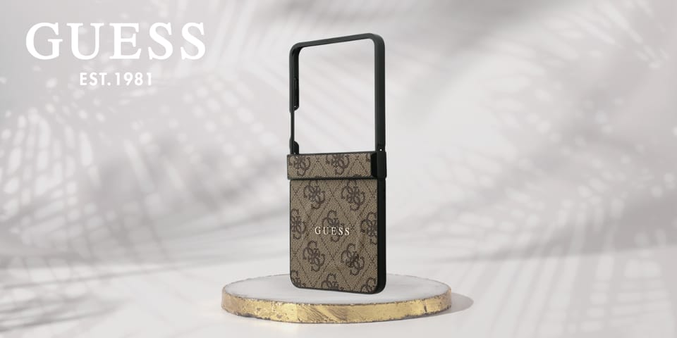 Etui Guess 4G Classic MagSafe do Samsung Galaxy Z Flip7 brązowy