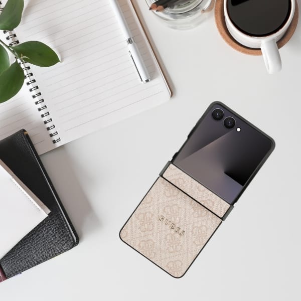 Etui Guess 4G Classic MagSafe do Samsung Galaxy Z Flip7 różowy