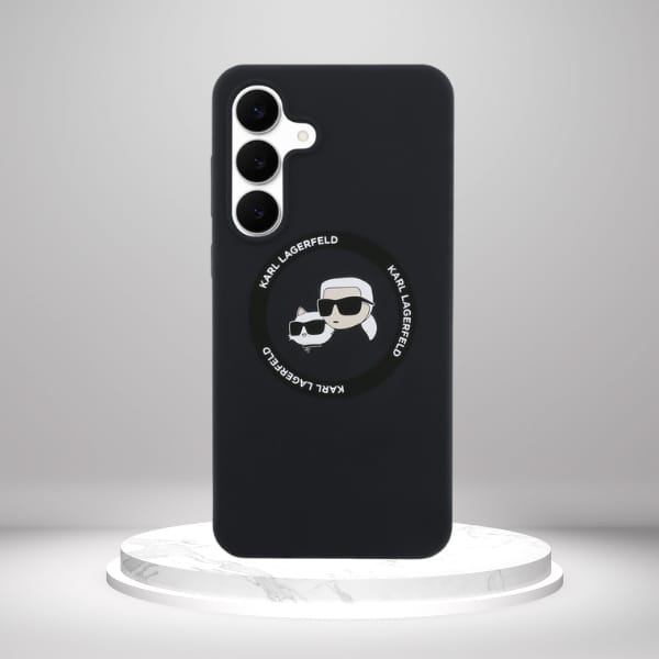 Etui Karl Lagerfeld Silicone             Karl&Choupette Heads MagSafe do Samsung Galaxy S25 FE czarny