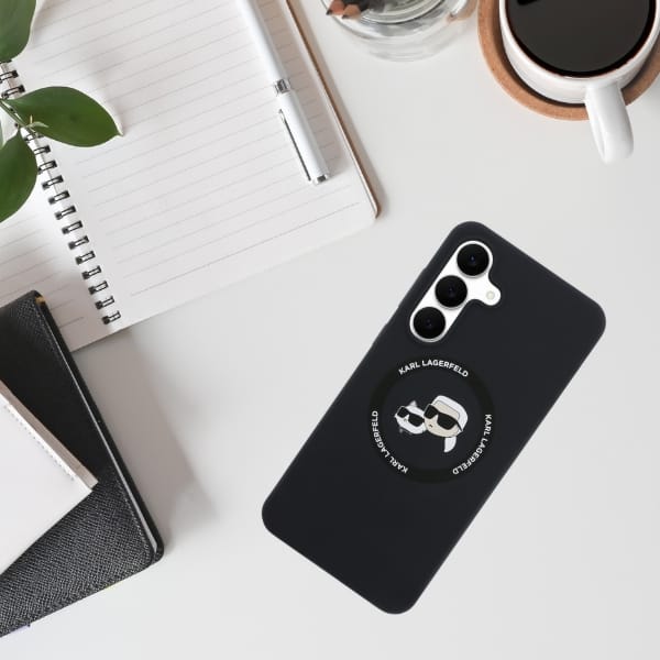 Etui Karl Lagerfeld Silicone             Karl&Choupette Heads MagSafe do Samsung Galaxy S25 FE czarny
