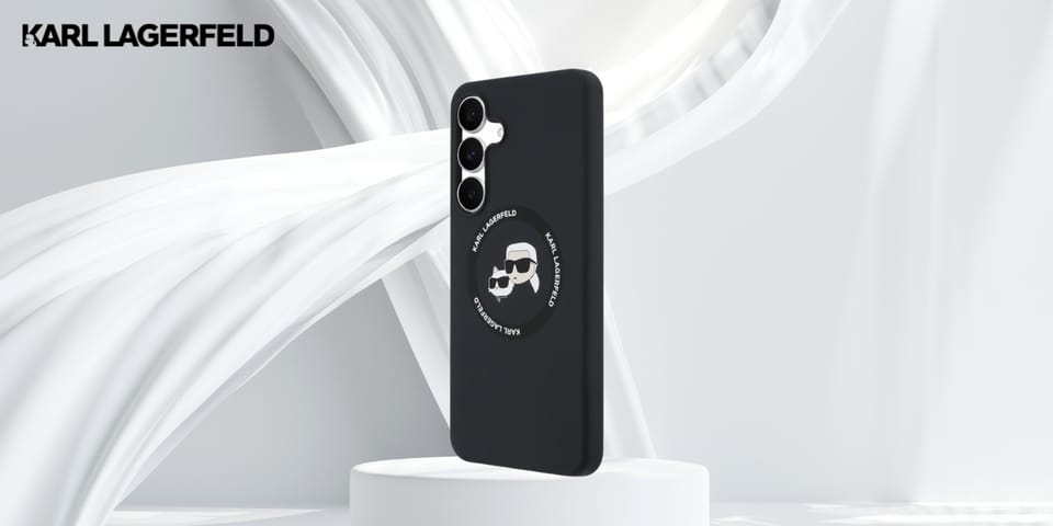 Etui Karl Lagerfeld Silicone             Karl&Choupette Heads MagSafe do Samsung Galaxy S25 FE czarny