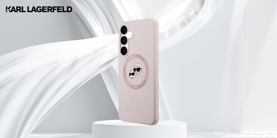 Etui Karl Lagerfeld Silicone             Karl&Choupette Heads MagSafe do Samsung Galaxy S25 FE różowy
