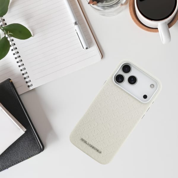 Etui Karl Lagerfeld FW Stamped Karl      MagSafe do iPhone 17 Pro Max beżowy