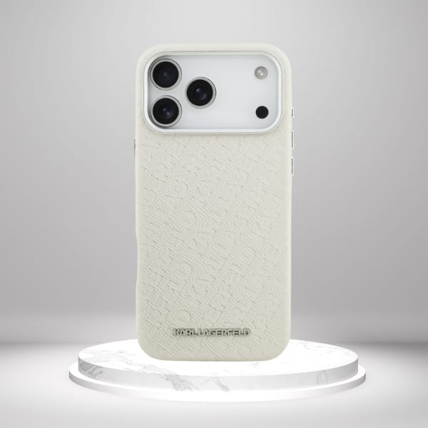 Etui Karl Lagerfeld FW Stamped Karl      MagSafe do iPhone 17 Pro Max beżowy