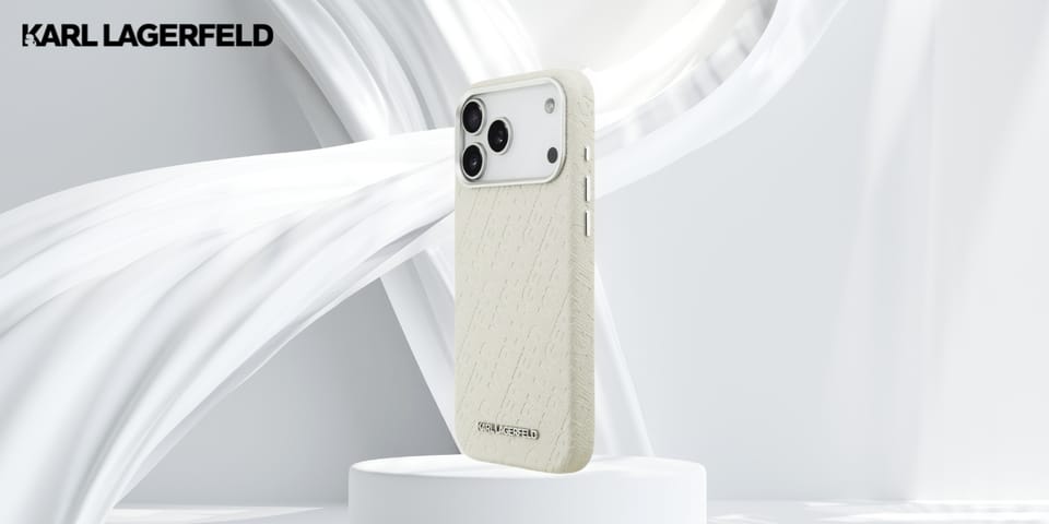 Etui Karl Lagerfeld FW Stamped Karl      MagSafe do iPhone 17 Pro Max beżowy