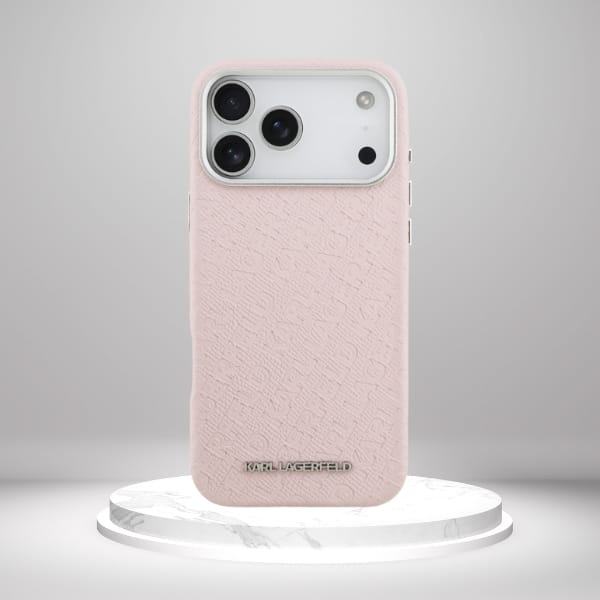 Etui Karl Lagerfeld FW Stamped Karl      MagSafe do iPhone 17 Pro Max różowy