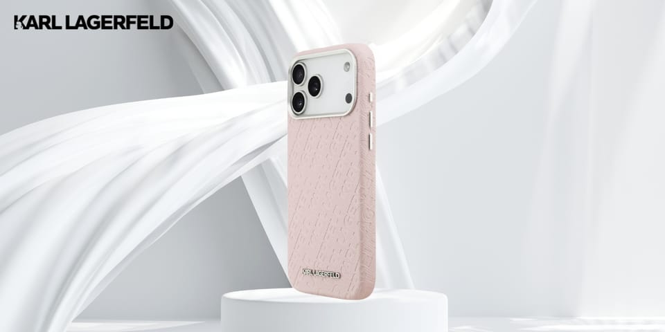 Etui Karl Lagerfeld FW Stamped Karl      MagSafe do iPhone 17 Pro Max różowy