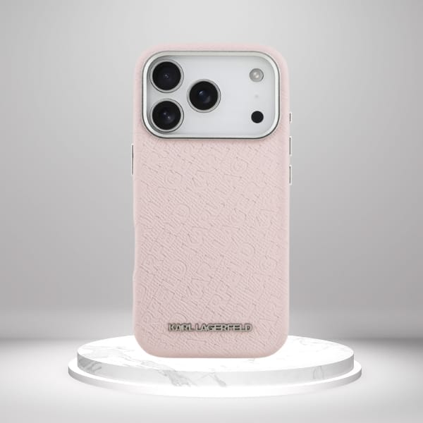 Etui Karl Lagerfeld FW Stamped Karl      MagSafe do iPhone 17 Pro różowy