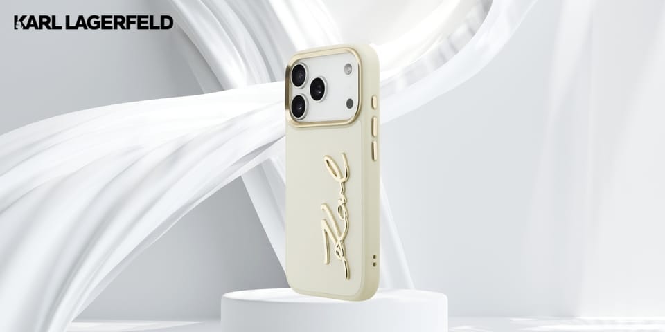 Etui Karl Lagerfeld Karl Script Logo do  iPhone 17 Pro beżowy