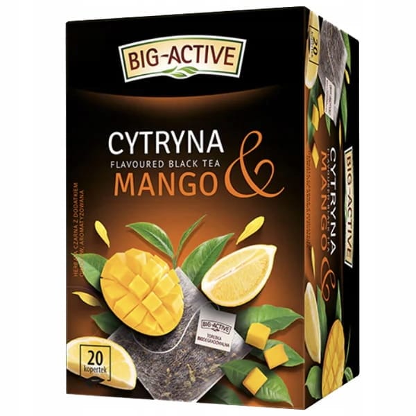Herbata BIG-ACTIVE czarna (20 torebek) Cytryna & Mango